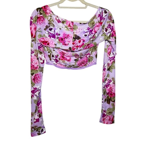 *SOLD* SHEIN Floral mesh crop corset top Size Medium - Picture 3 of 3